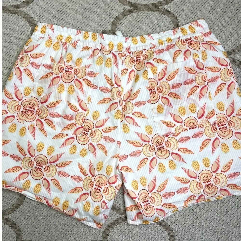 Hill House Men’s Leo Shorts, Orange Shell Mosaic, size large, MSRP $128